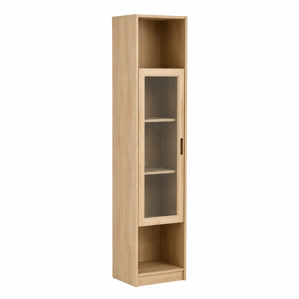 Estantería de Madera con Puerta de Vidrio Templado 180x40x30cm