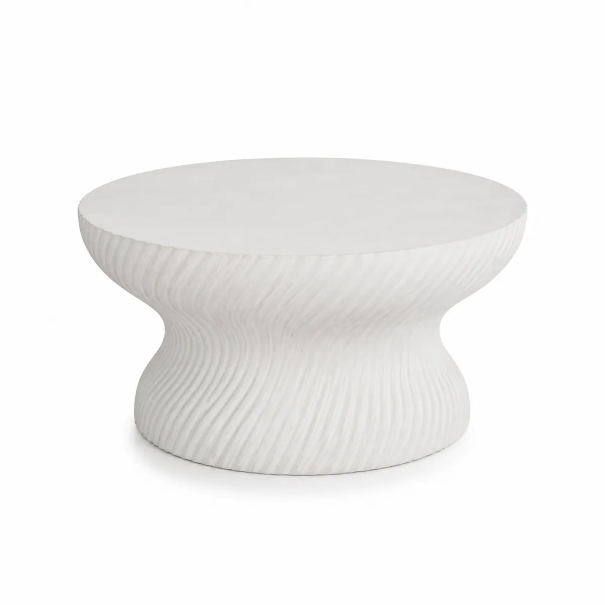 Mesa de centro de resina blanca 80 cm