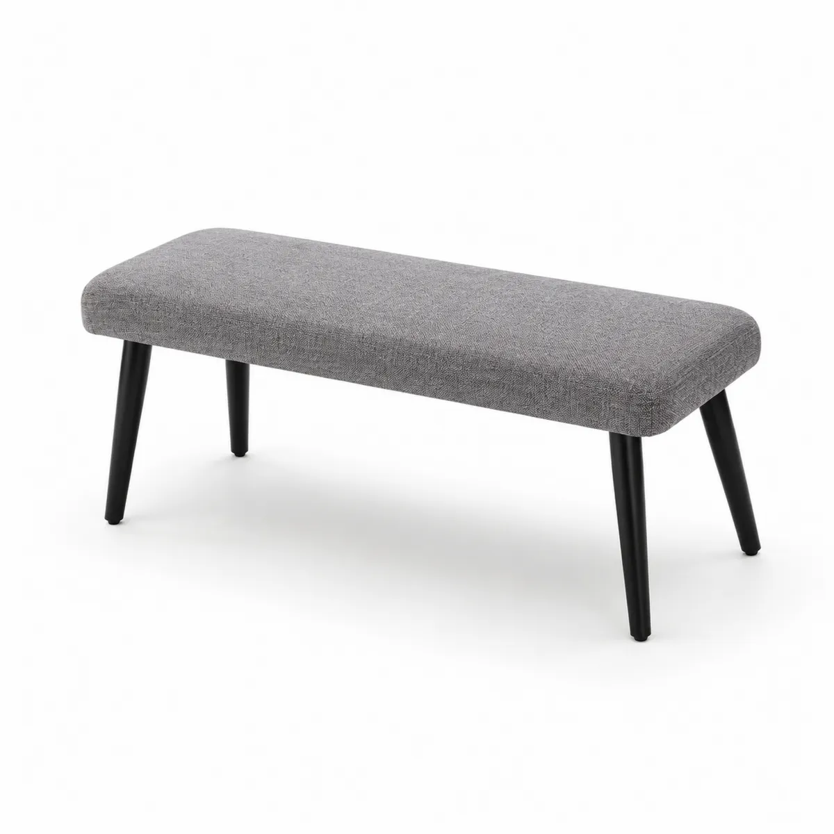 Banco rectangular de metal y tela gris 100 cm