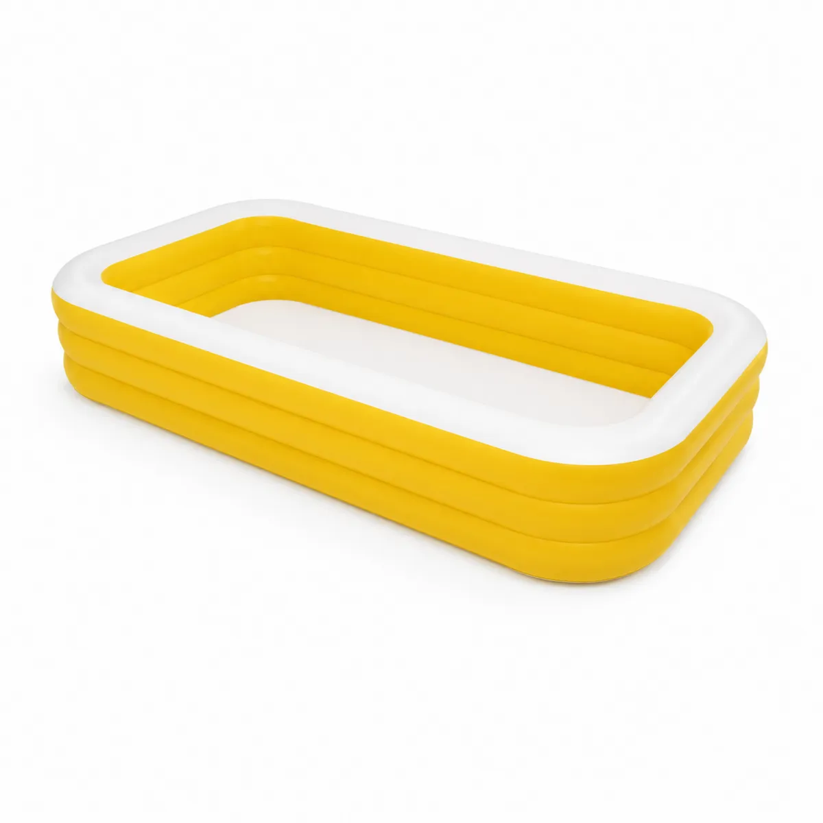 Piscina hinchable rectangular de vinilo 262x175x56 cm Amarillo y Blanco