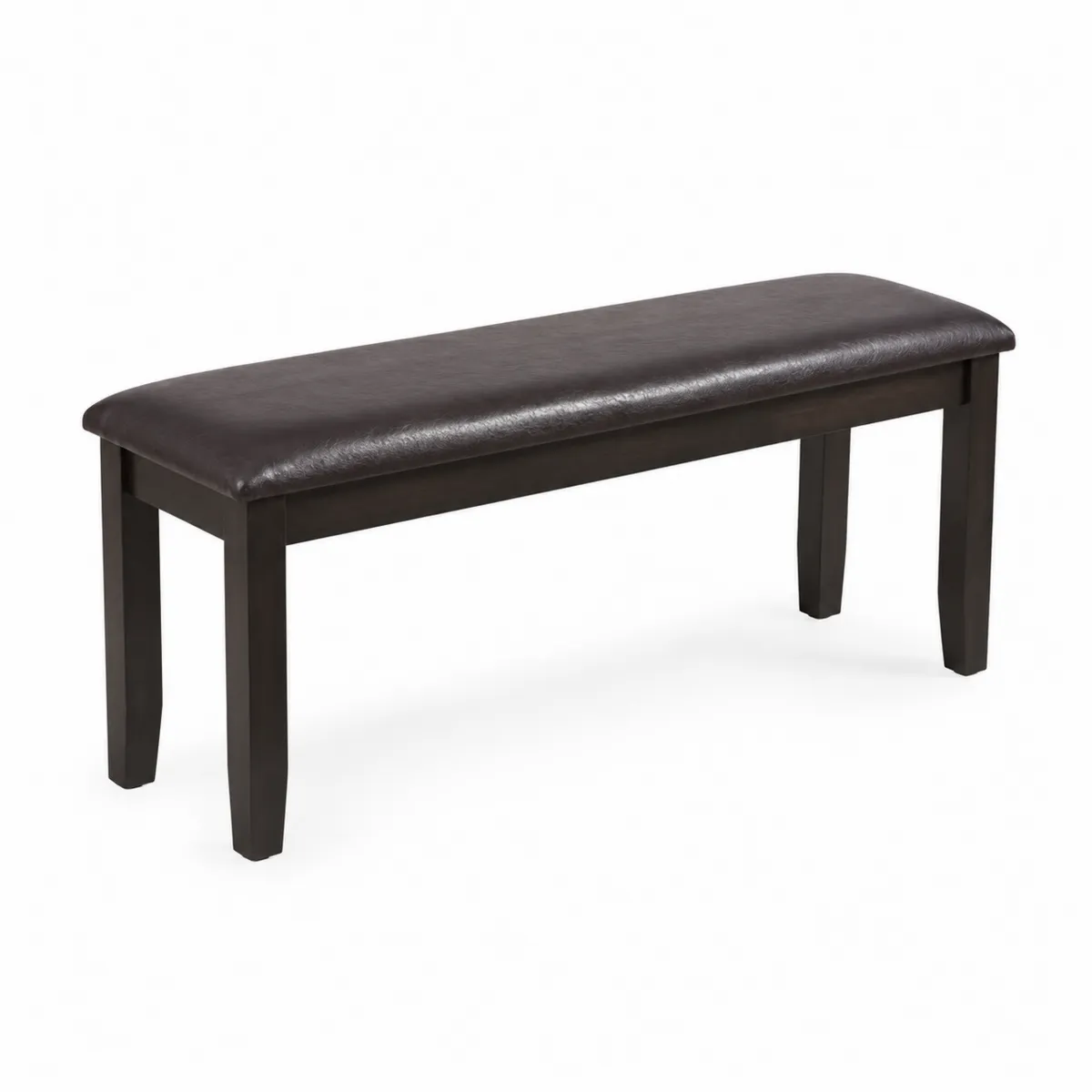 Banco de Madera con Asiento Tapizado en PU Negro