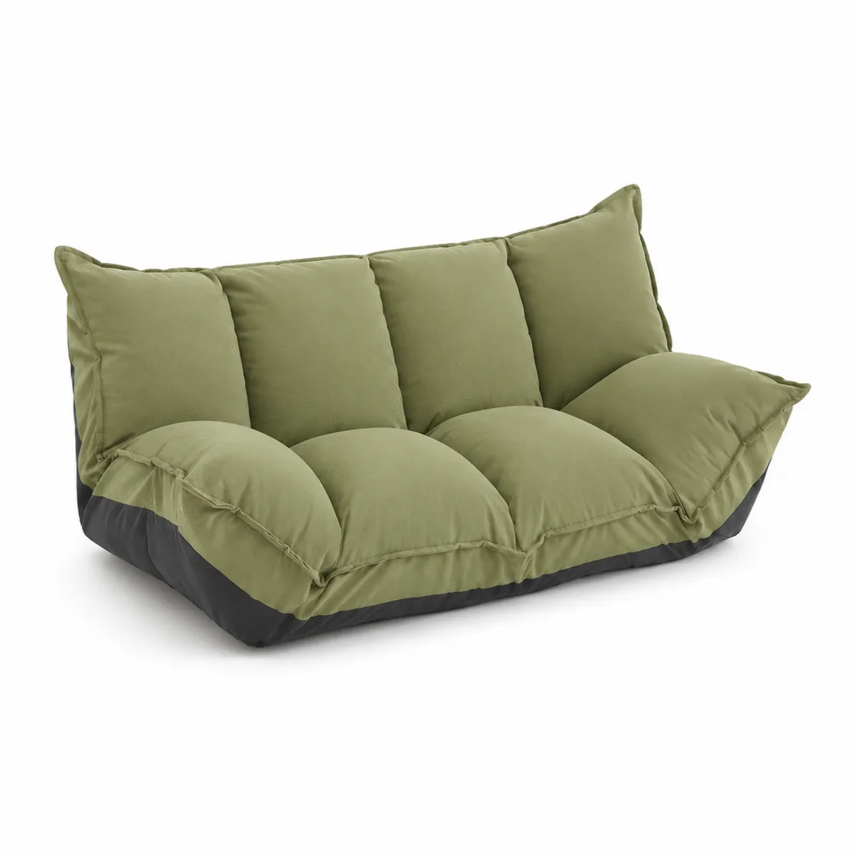 Sofá cama ajustable de poliéster verde y negro