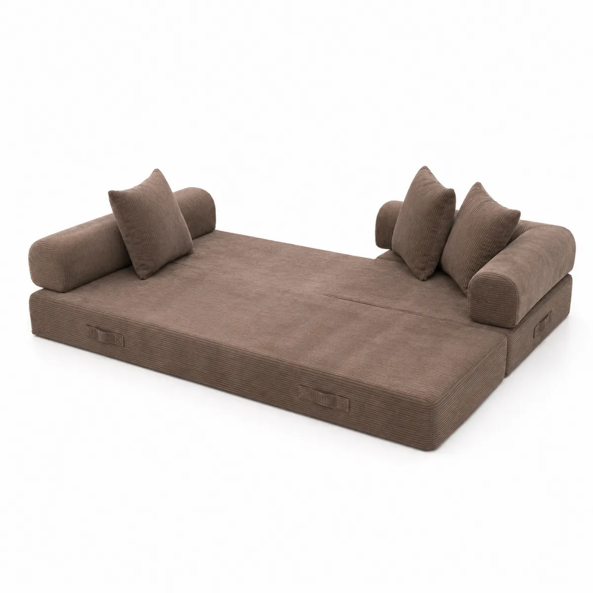 Sofá Cama Modular de Pana Marrón 200cm x 140cm