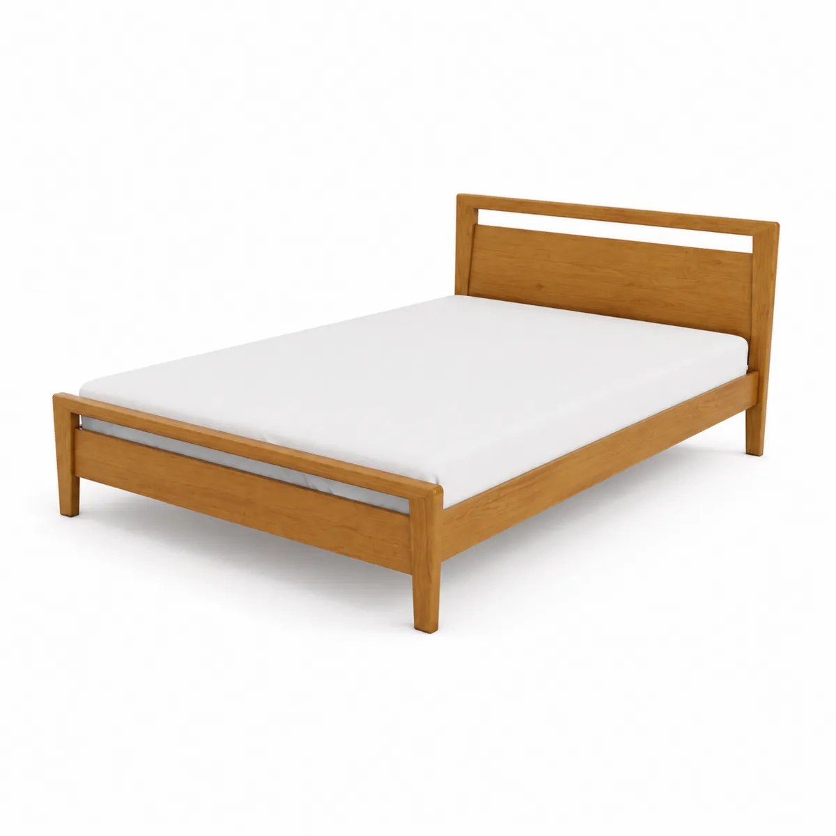 Cama doble de madera con colchón 200x160 cm