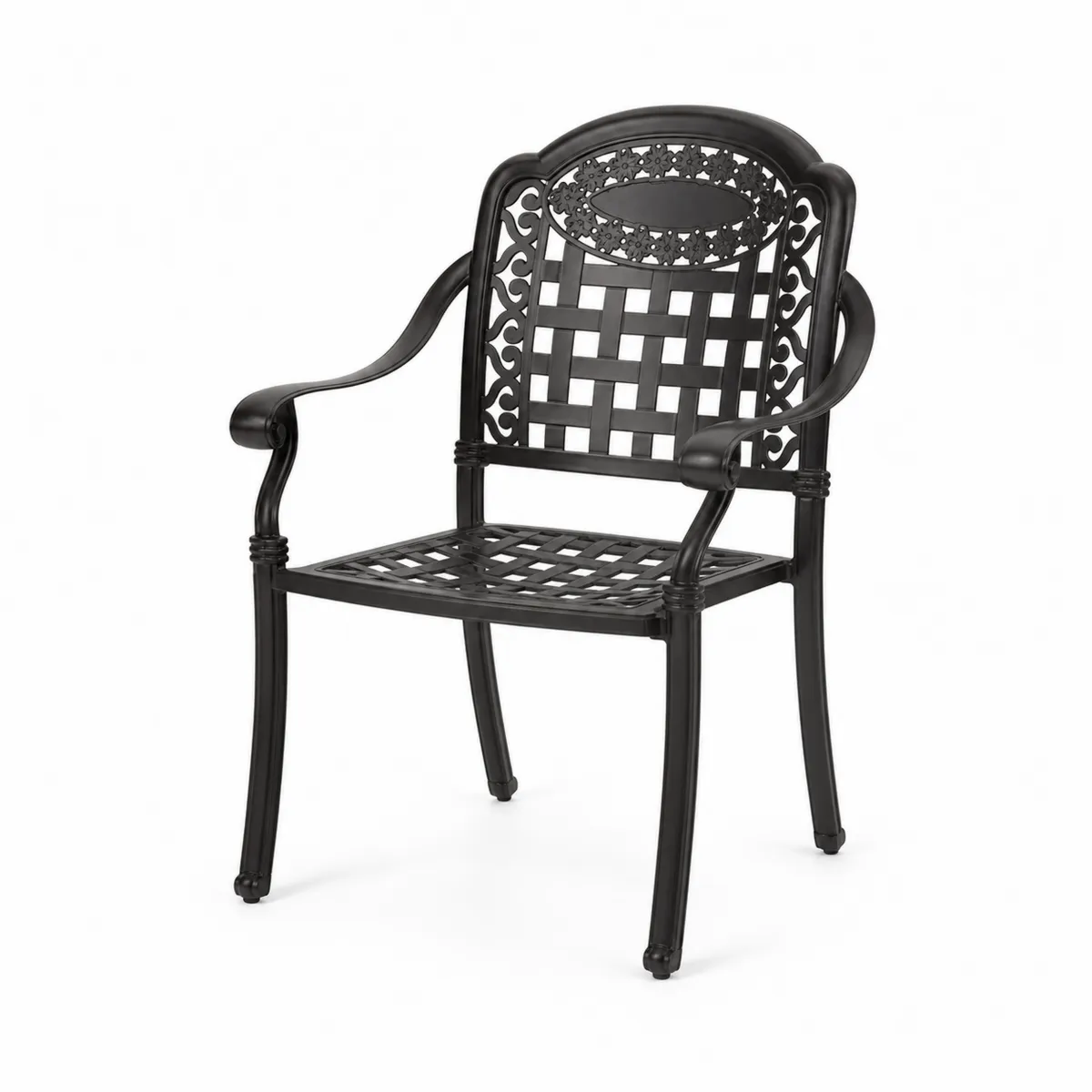 Silla de jardín de aluminio negra