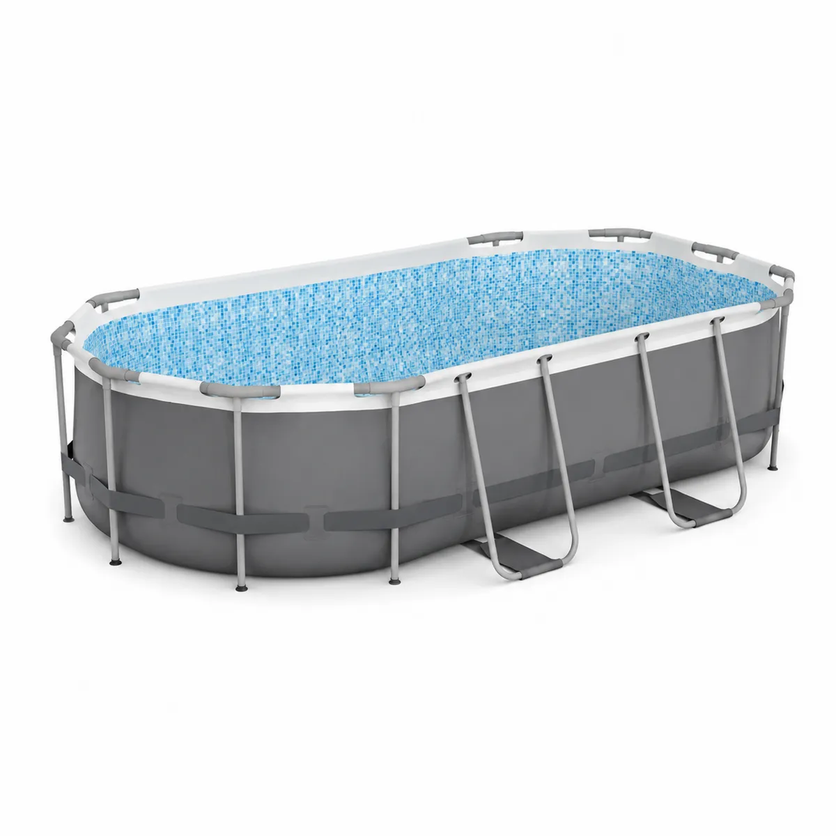 Piscina desmontable de metal y PVC 610 cm x 366 cm x 122 cm