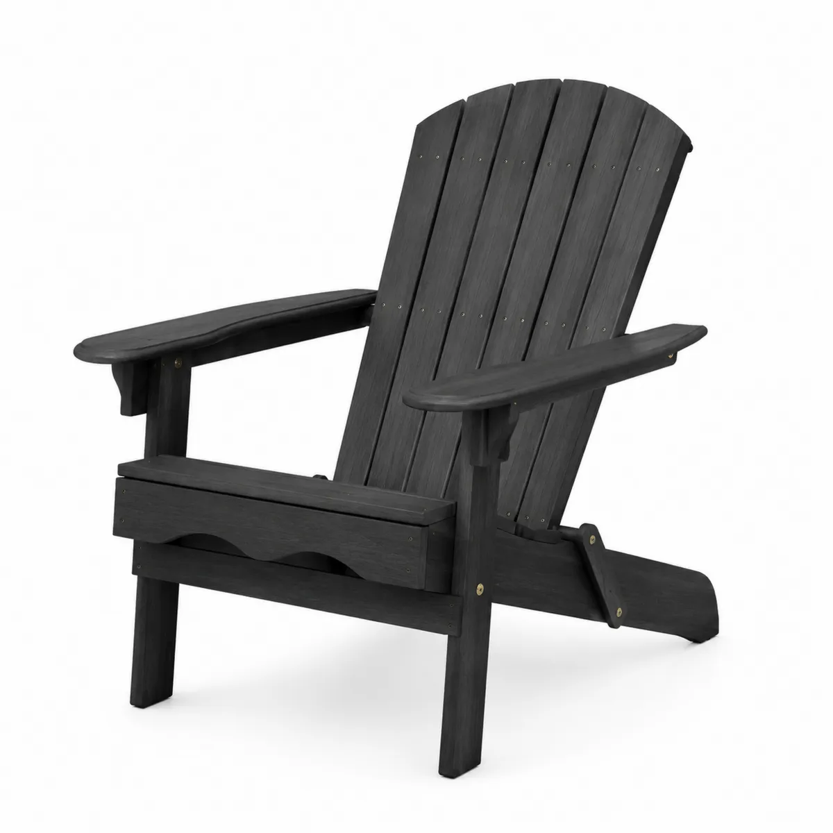 Silla Adirondack de Madera para Exterior, Negro