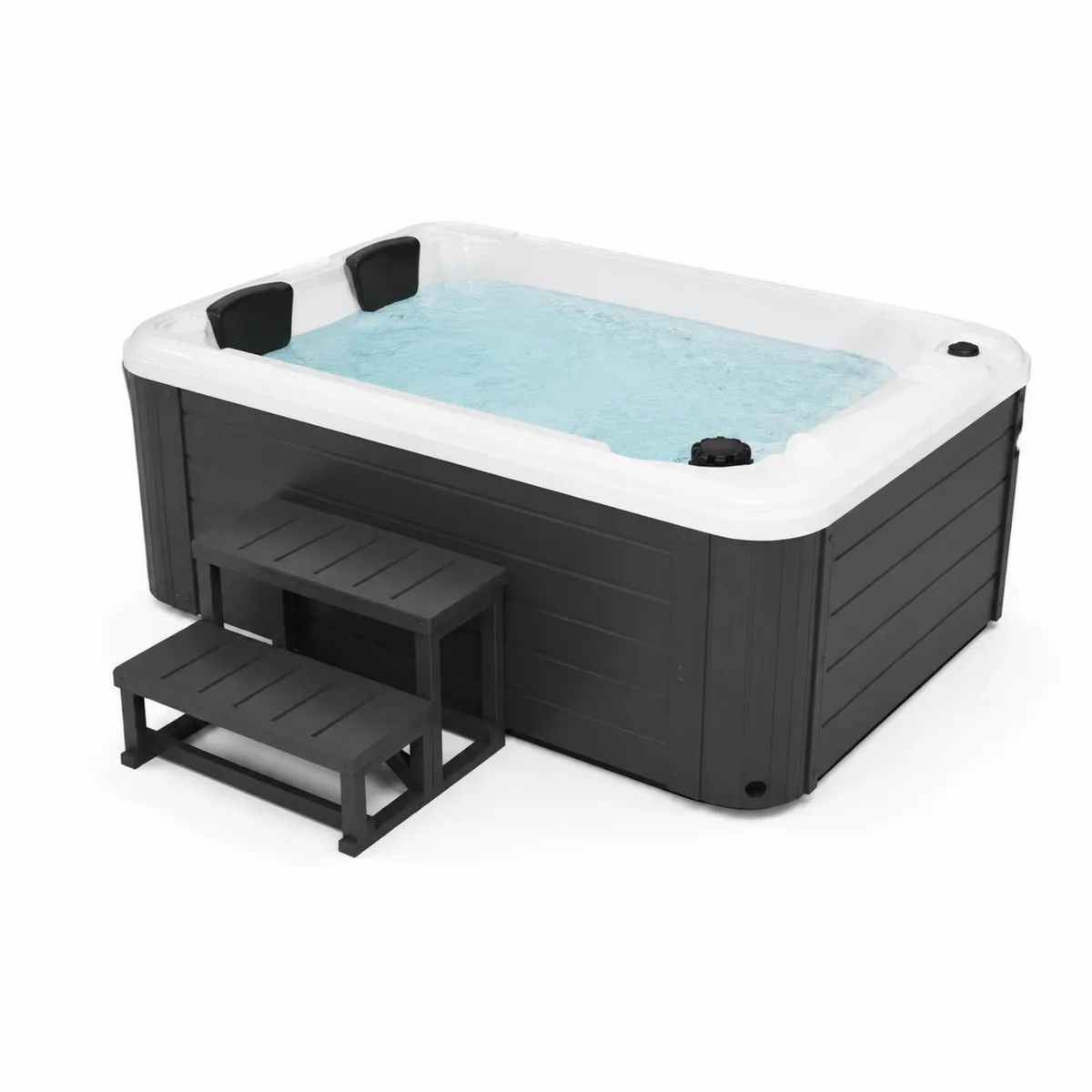 Jacuzzi Rectangular 2 Plazas Acrílico Blanco/Negro