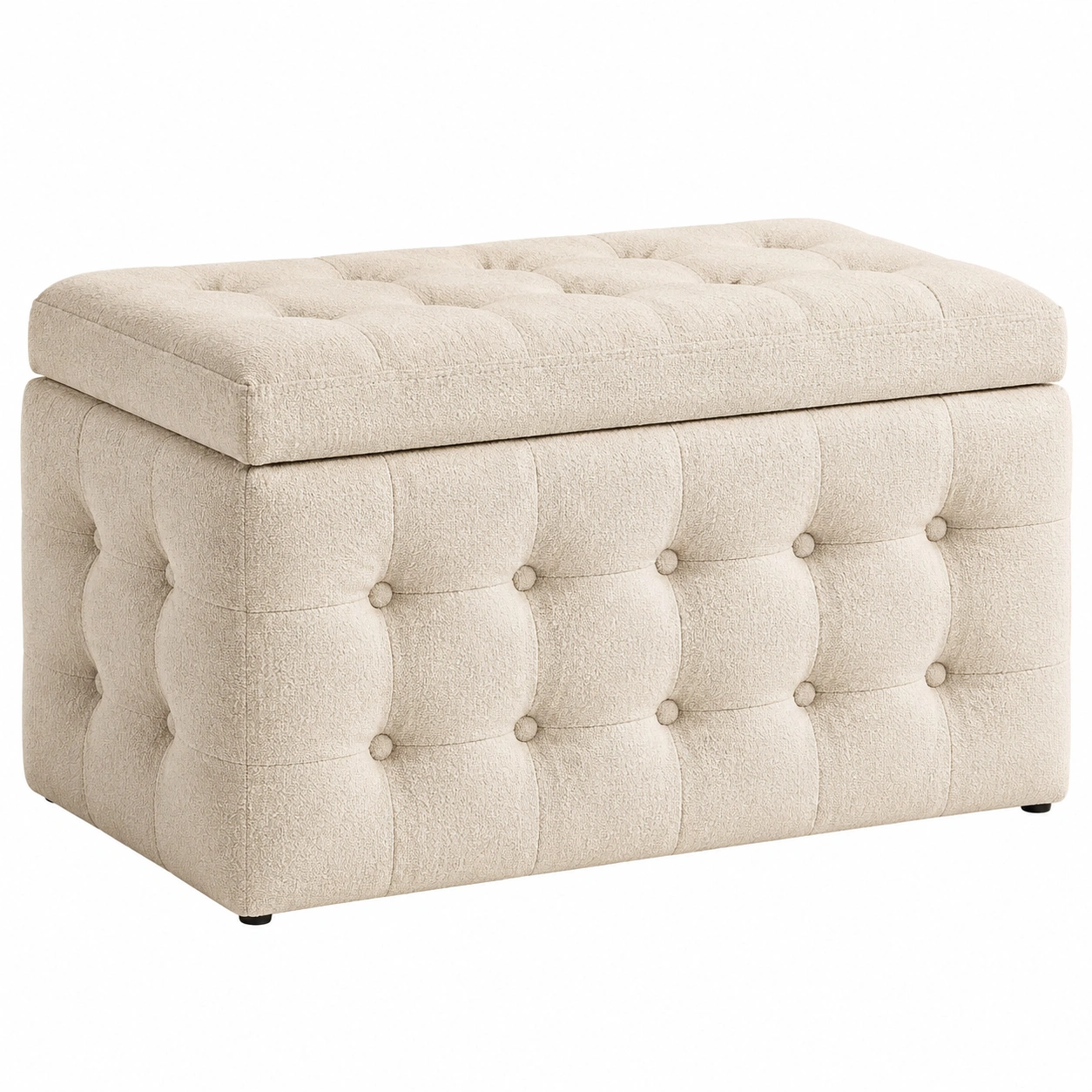 Baul Ottoman Tufted Cream-urbanlisse