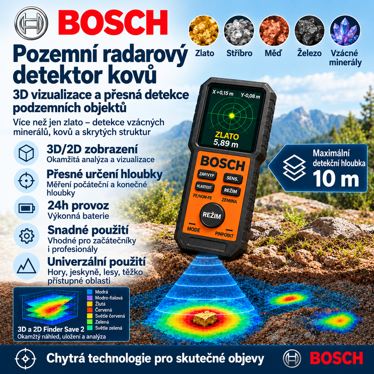 2026 Nagy pontosságú fémdetektor BOSCH