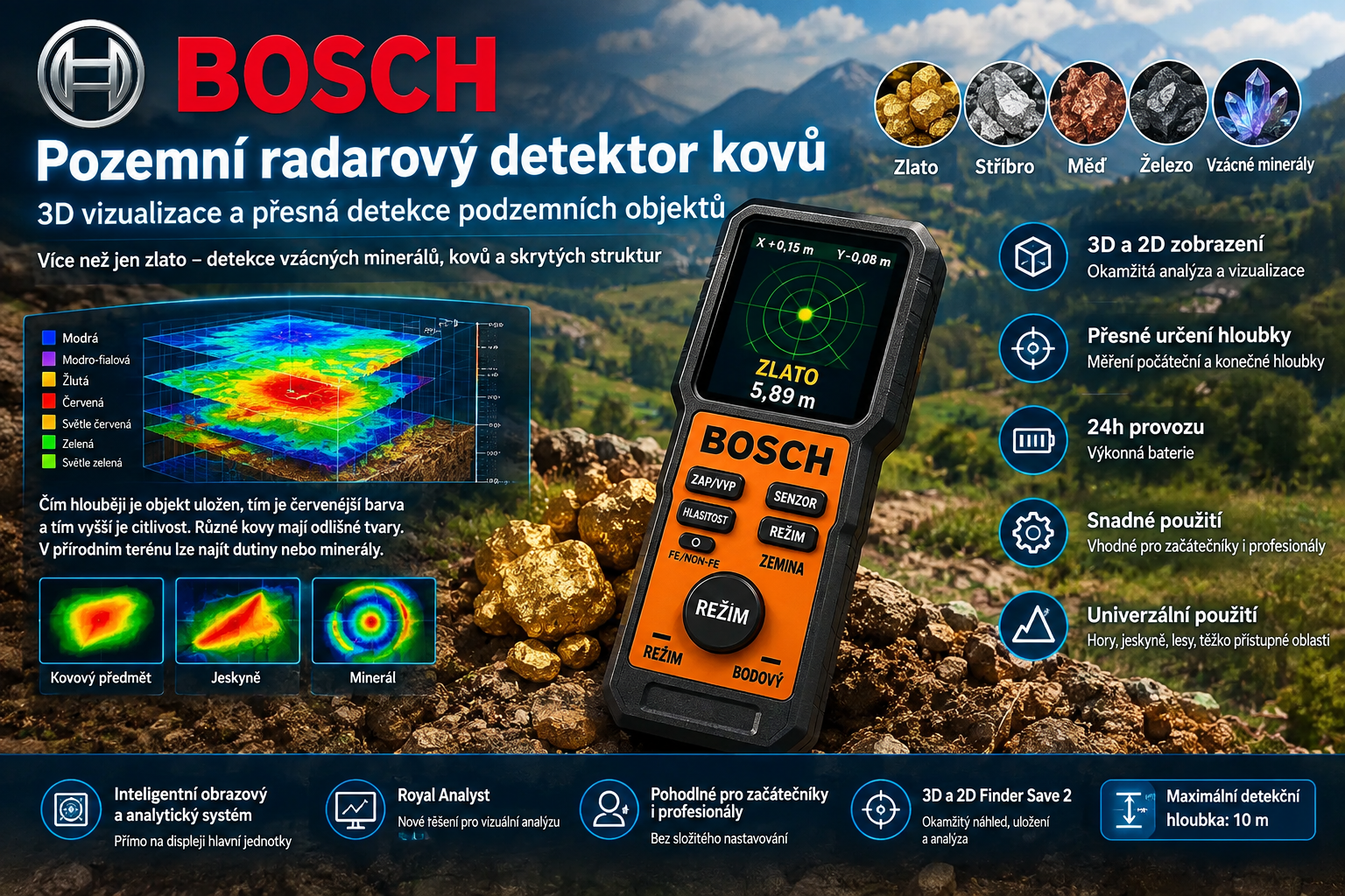 2026 Nagy pontosságú fémdetektor BOSCH