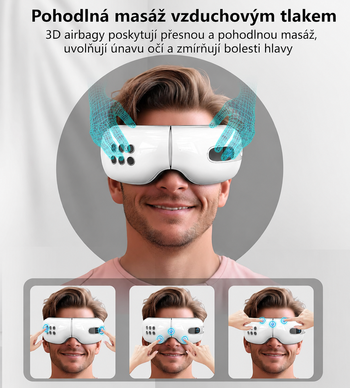 Oční masážny přístroj Huhubol: Účinný způsob, jak ulevit unaveným očím a chvilkovému oslabení zraku. Dopřejte si relaxaci a pečujte o svůj hluboký spánek.