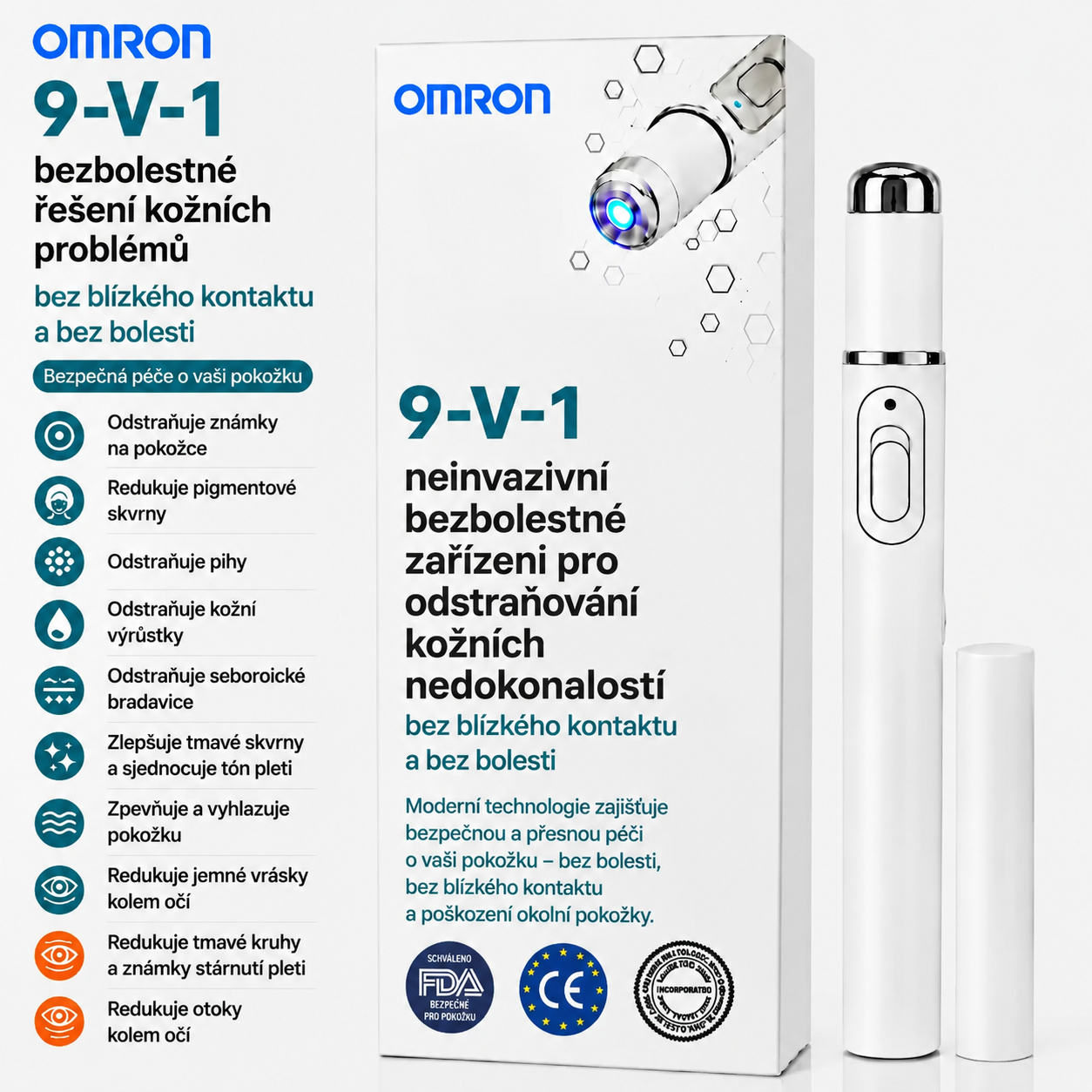 Multifunkční pero na odstraňování znamének po celém těle Omron™ – nejnovější model 2026, bezbolestné a neinvazivní řešení pro péči o pokožku. Umožňuje rychlé odstranění znamének z pohodlí vašeho domova, a to zcela bez jizev. Vyrobeno v USA.