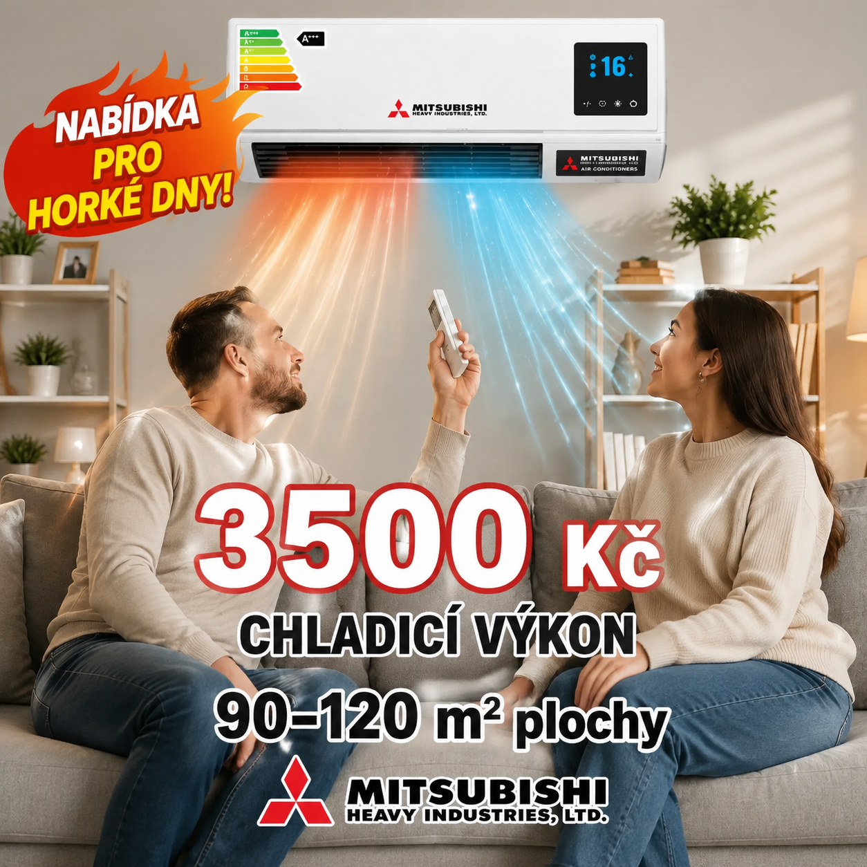 🏠 Zapomeňte na drahou instalaci! Klimatizace Mitsubishi Heavy Industries 2v1 – úspora elektřiny, rychlé chlazení i vytápění!