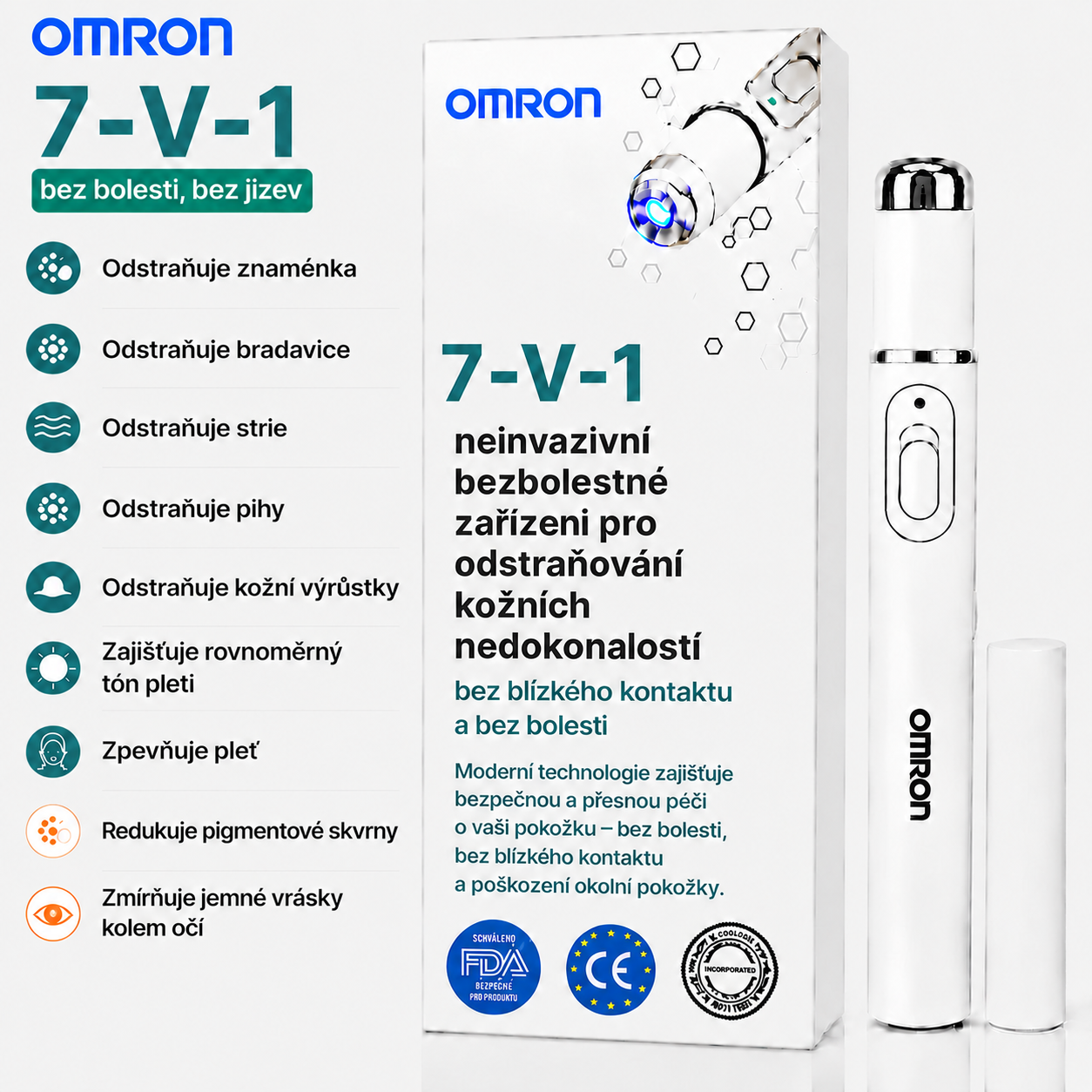 Multifunkční pero na odstraňování znamének po celém těle Omron™ – nejnovější model 2026, bezbolestné a neinvazivní řešení pro péči o pokožku. Umožňuje rychlé odstranění znamének z pohodlí vašeho domova, a to zcela bez jizev. Vyrobeno v USA.