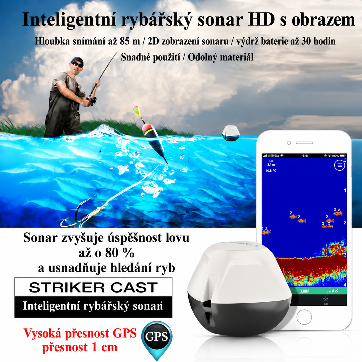 Echosonda Garmin STRIKER – inteligentní sonar s vysokým rozlišením, profesionální vybavení pro lokalizaci ryb