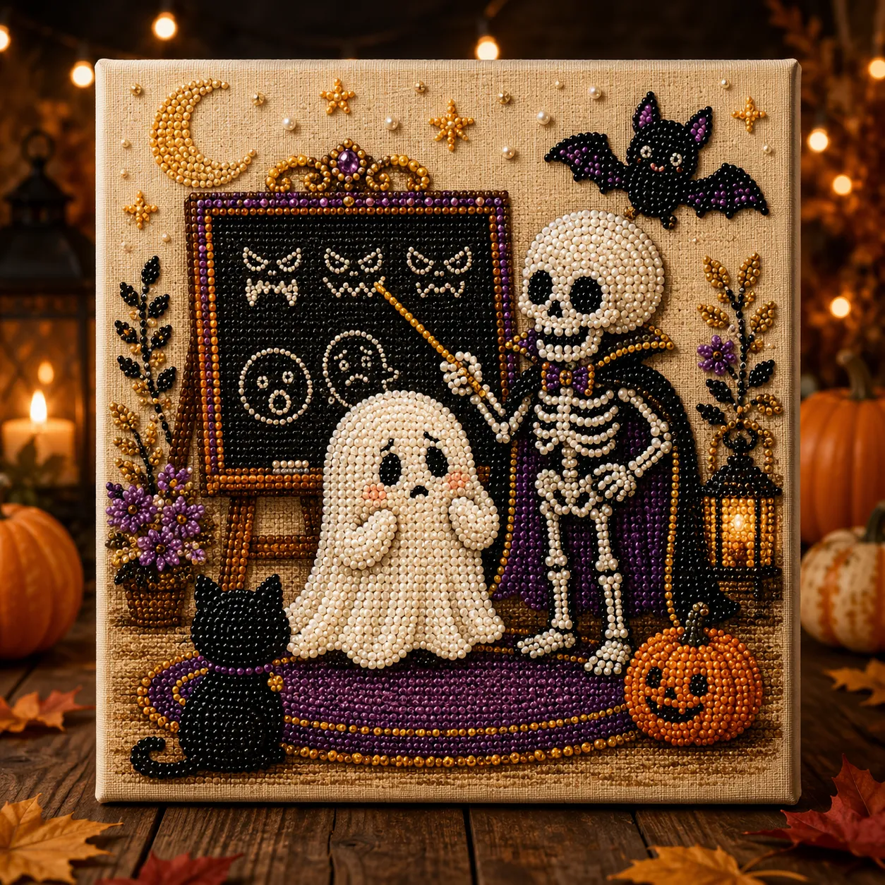 🎃 LAST DAY 49% OFF – 👻 Premium 3D Pearl Absurd Halloween Wall Art Kit✨