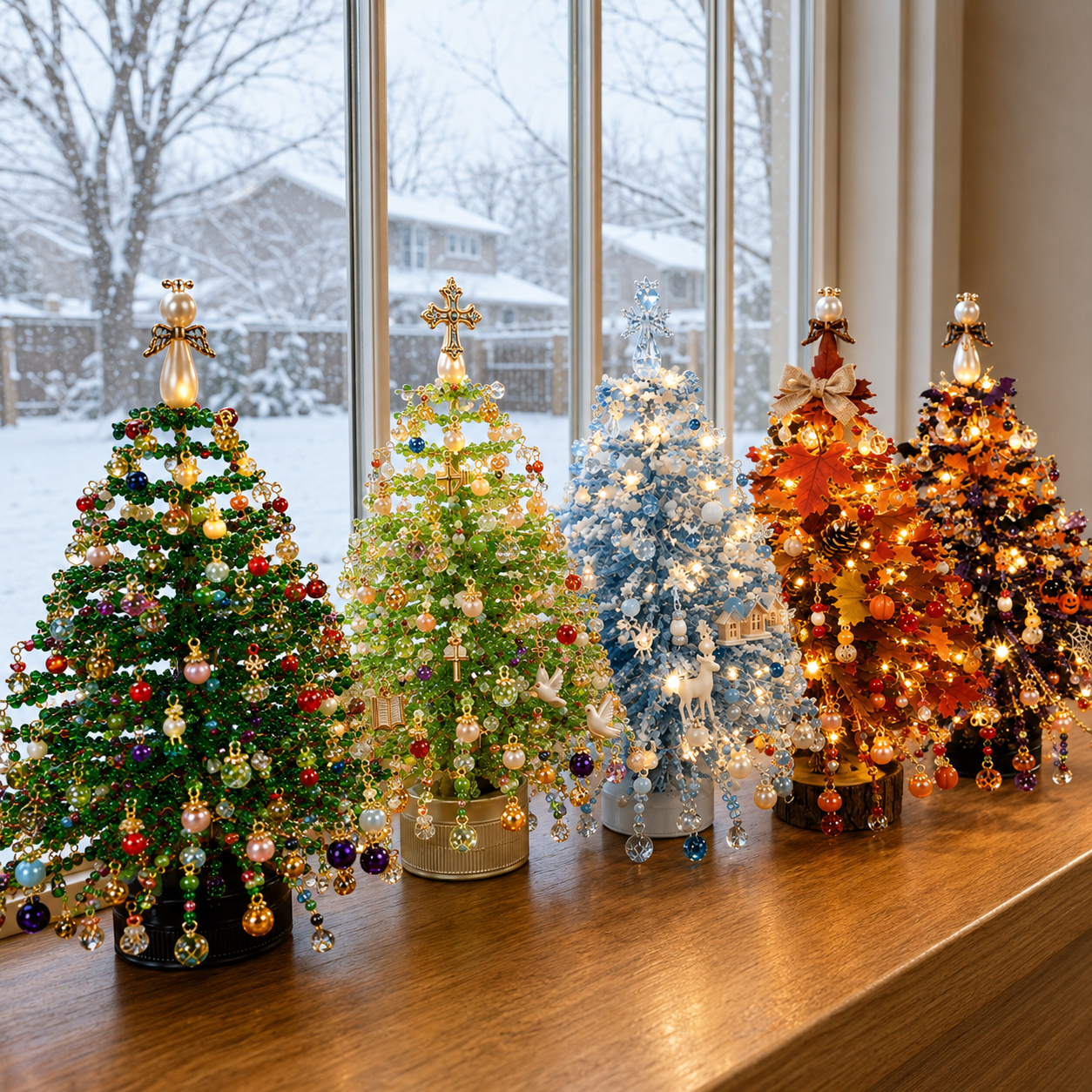 🎄✨ DIY Beaded Christmas Tree Kit – 🎅Create Your Own Sparkling Holiday Decoration