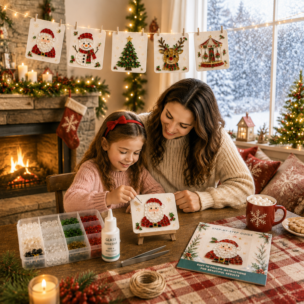 🔥Last Day 50% OFF -🌲 Christmas Sea Glass Art DIY Kit | Create Magical Holiday Memories Together