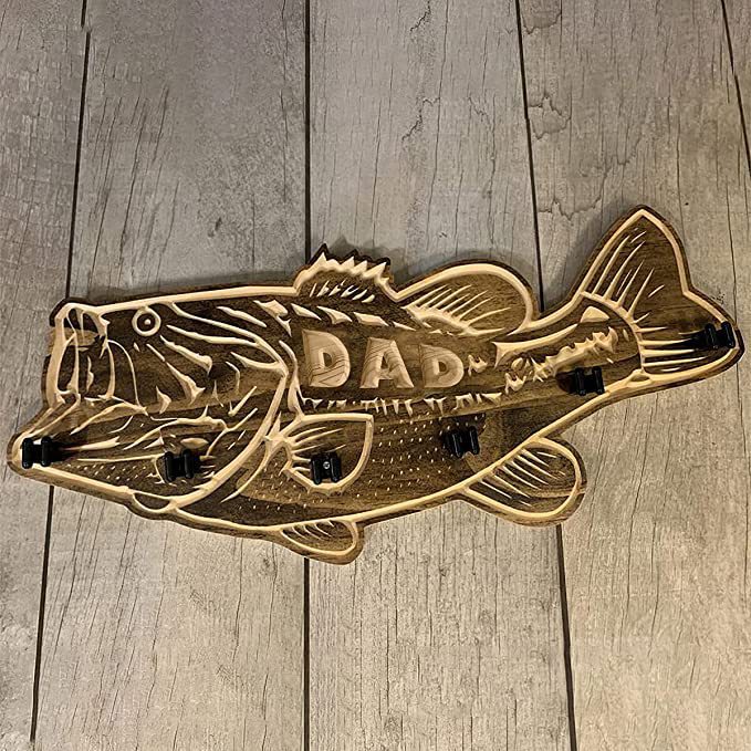 ❤"DAD" Special Edition - Vintage Wooden Fishing Rod Storage Wall Mount Bracket