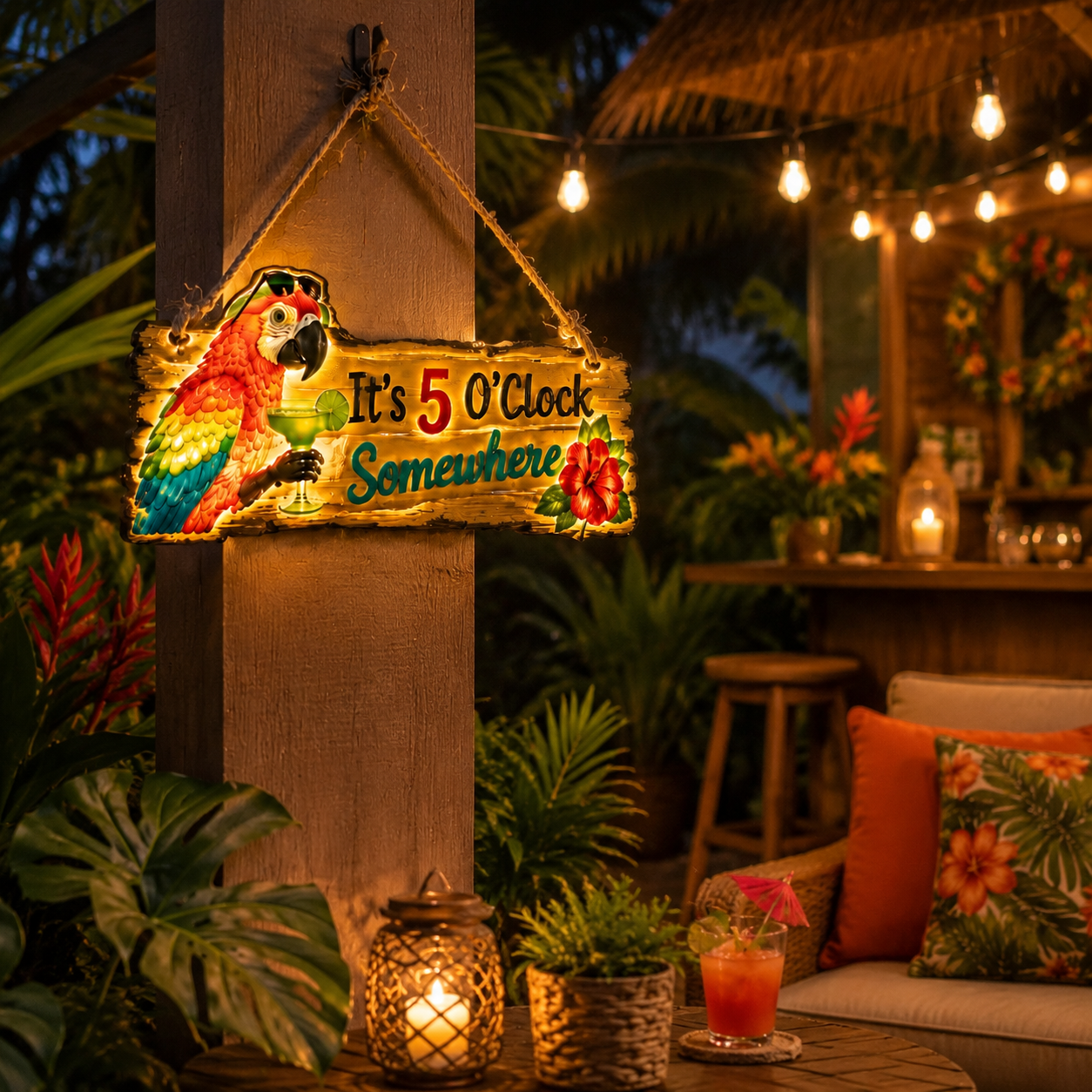 🦜A lifelike parrot Lighted decorative hanging sign-Turn Your Backyard Into a Tropical Escape🌴