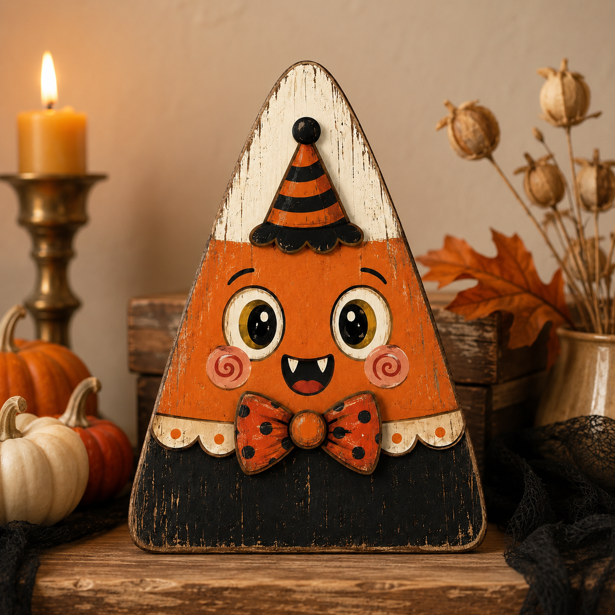 👻LAST DAY 50% OFF - Vintage Halloween Wooden Character Tabletop Decor