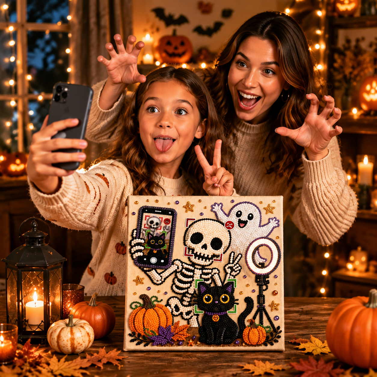 🎃 LAST DAY 49% OFF – 👻 Premium 3D Pearl Absurd Halloween Wall Art Kit✨