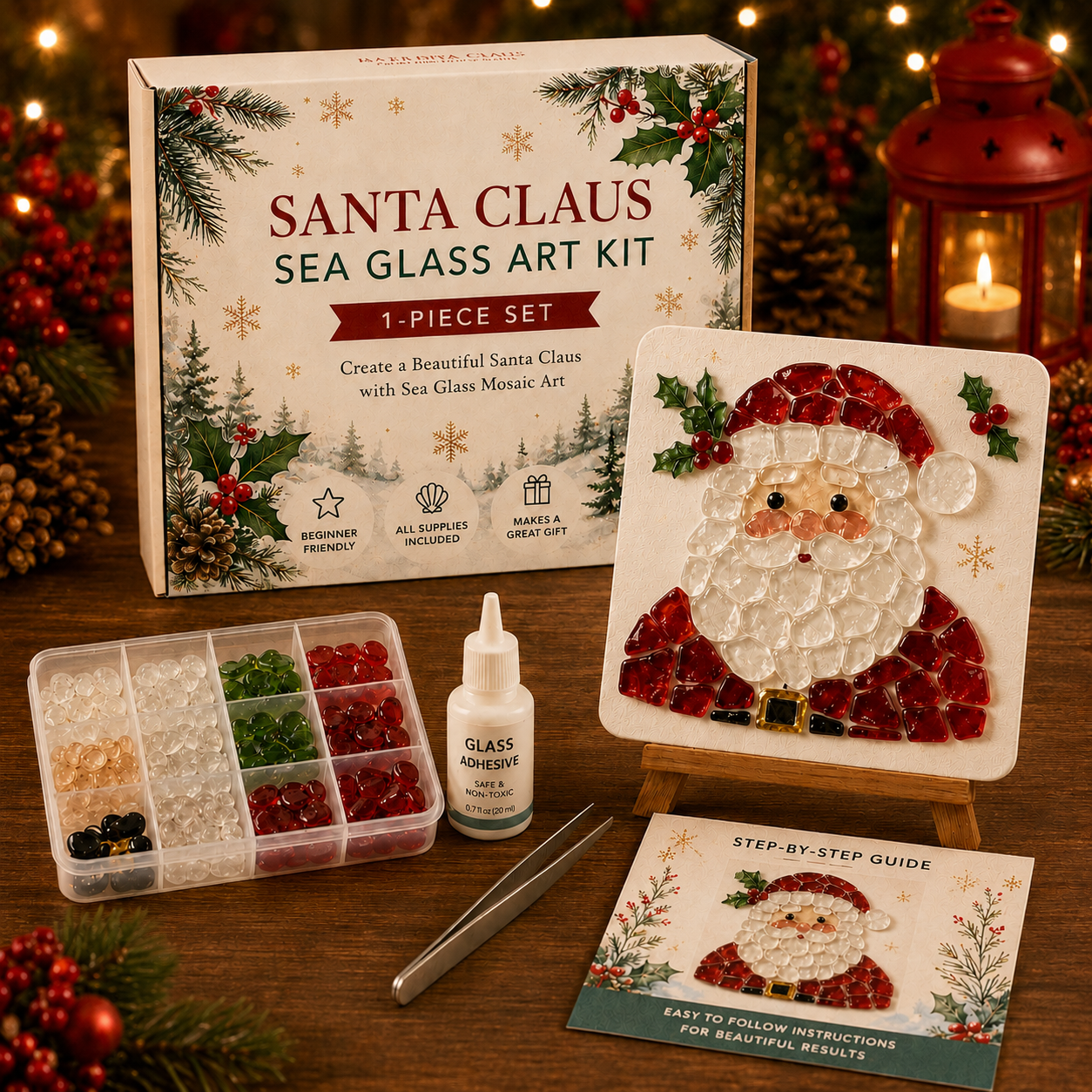 Christmas Sea Glass Art DIY Kit | Create Magical Holiday Memories Together