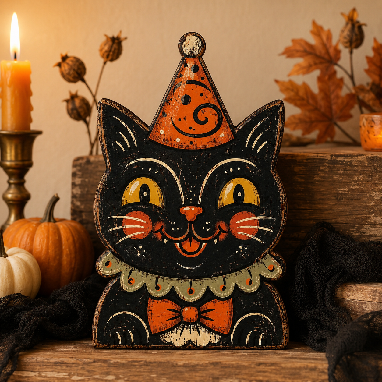 👻LAST DAY 50% OFF - Vintage Halloween Wooden Character Tabletop Decor