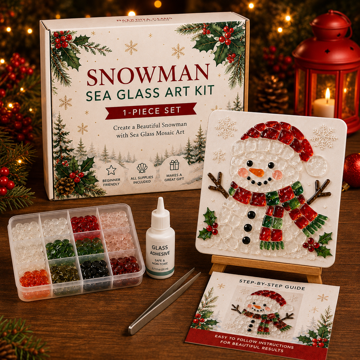 Christmas Sea Glass Art DIY Kit | Create Magical Holiday Memories Together