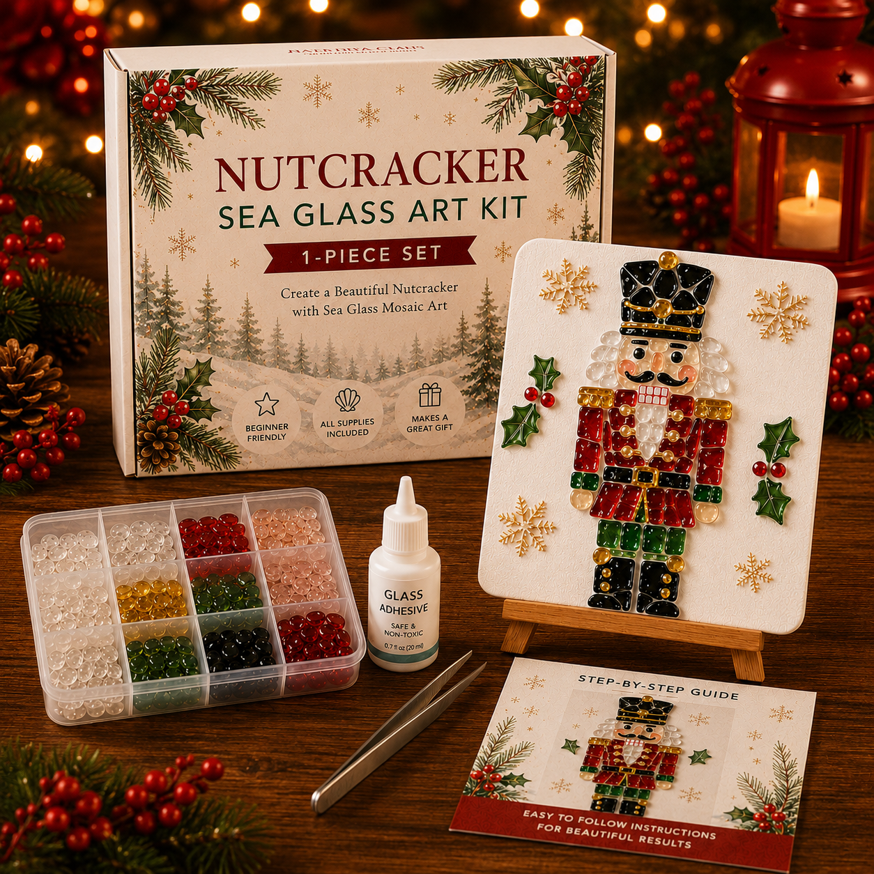 Christmas Sea Glass Art DIY Kit | Create Magical Holiday Memories Together