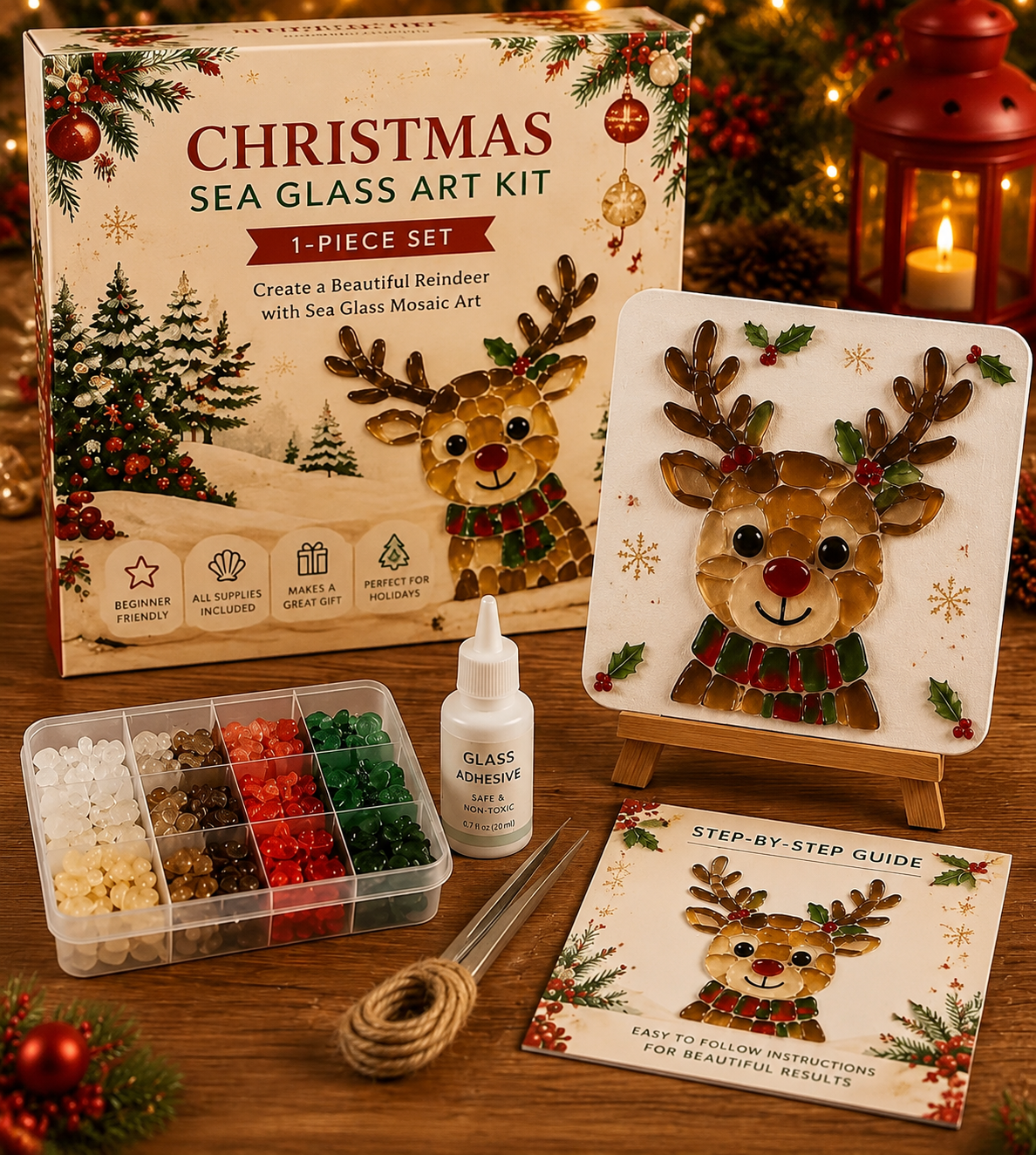 Christmas Sea Glass Art DIY Kit | Create Magical Holiday Memories Together