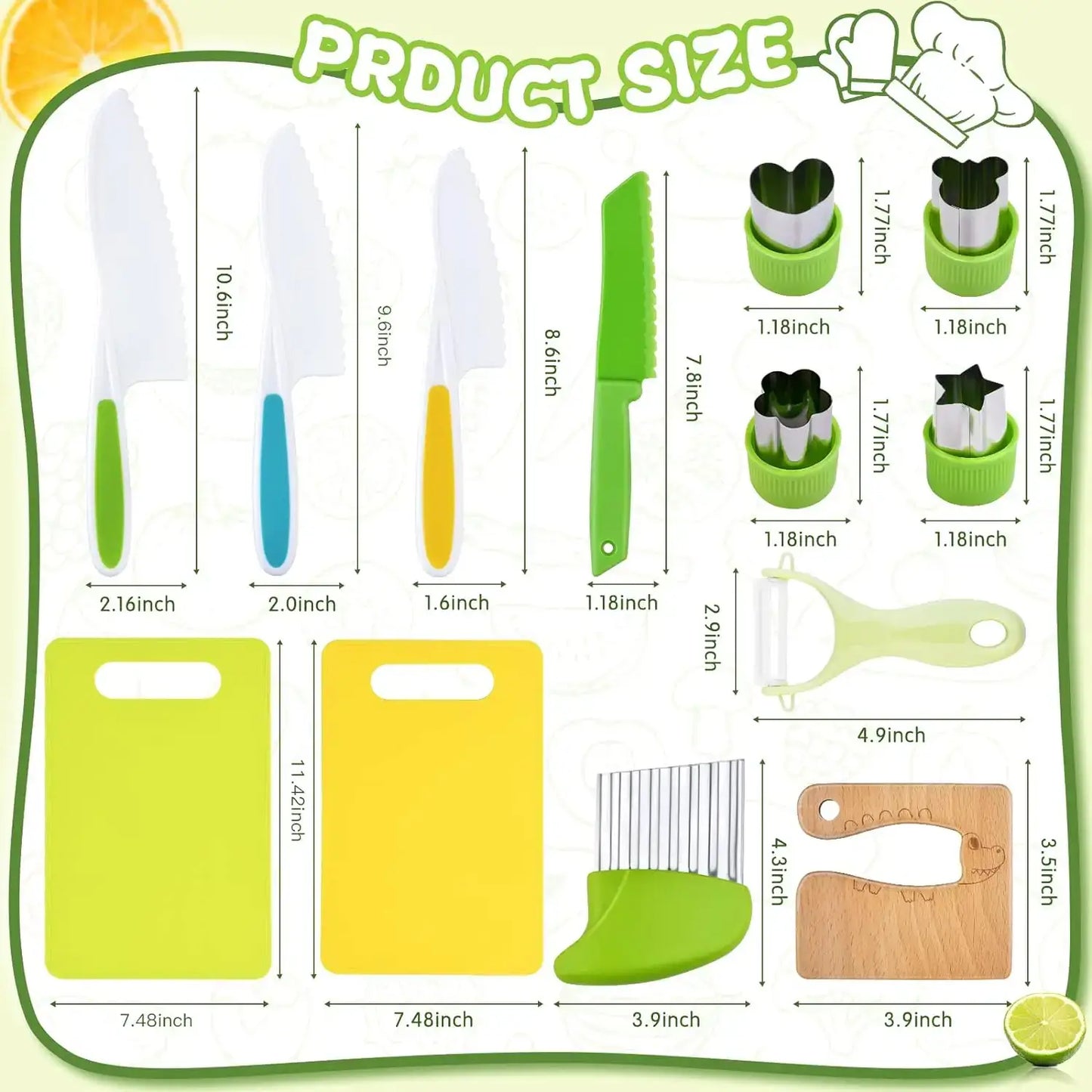 Montessori Kitchen Tools Toy (13 Pieces)