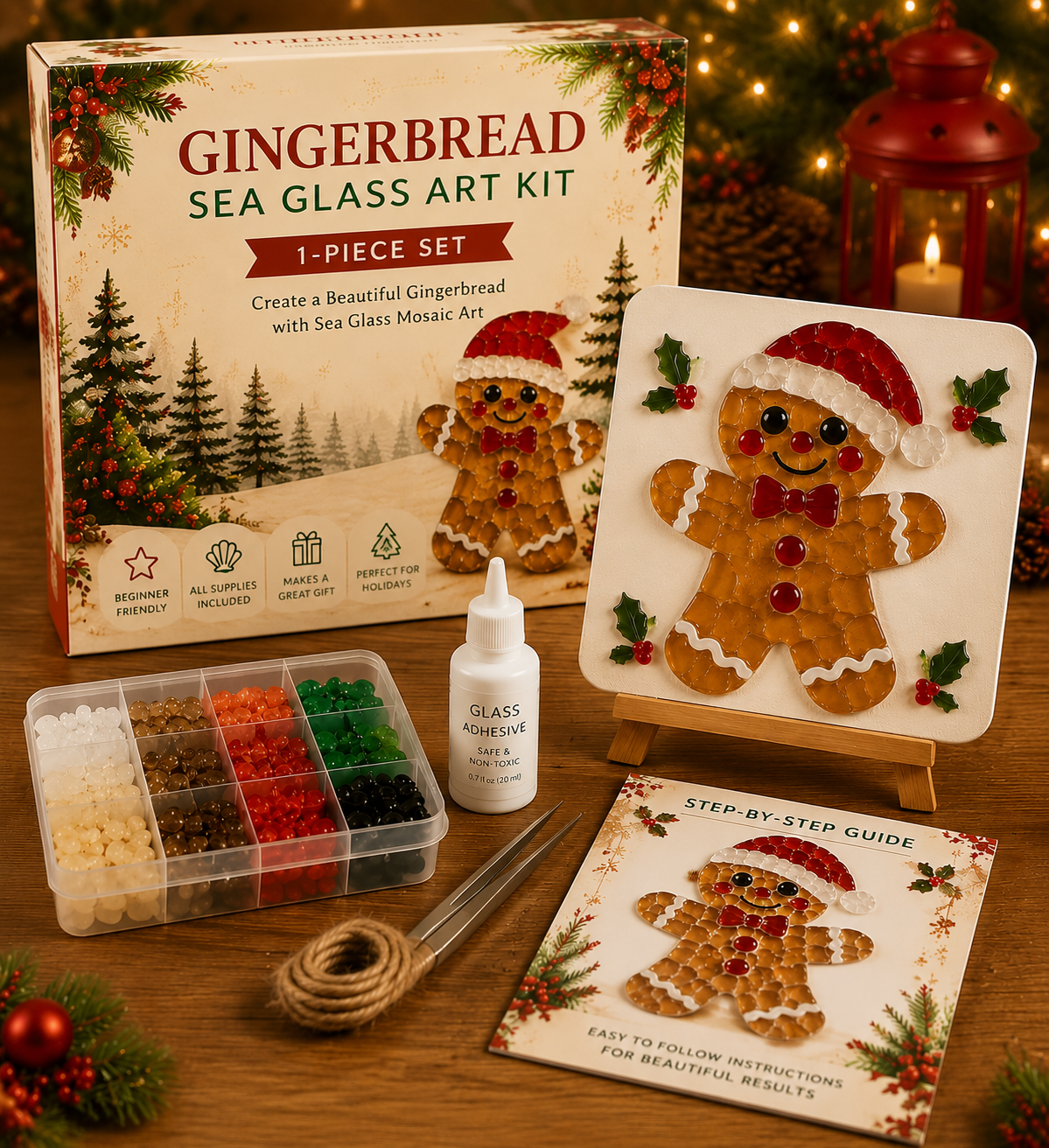 Christmas Sea Glass Art DIY Kit | Create Magical Holiday Memories Together