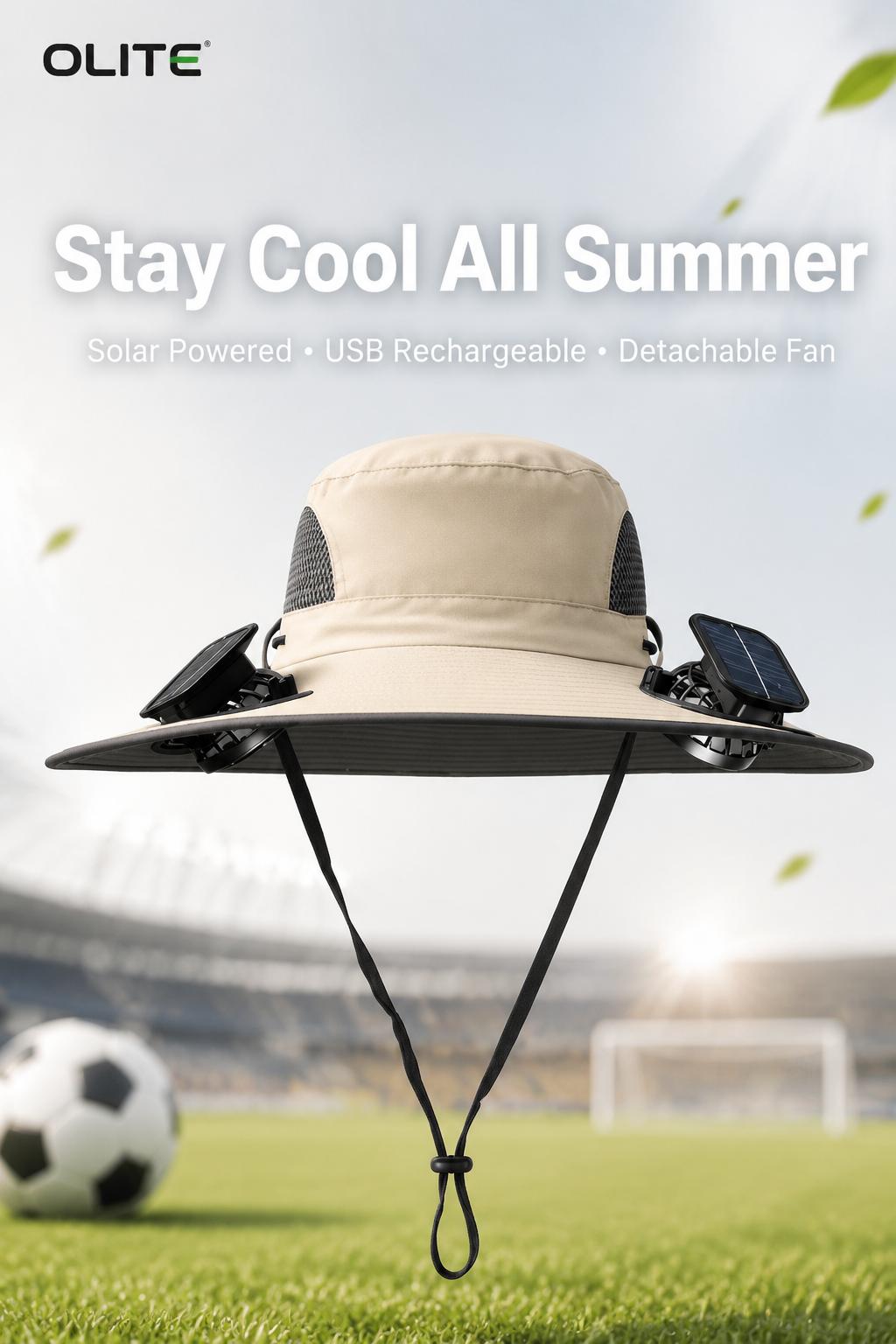 New Solar-Powered Outdoor Cooling Fan Hat &mdash; Sun Protection Hat with Solar Fan | Dual-Power Rechargeable Fan | Outdoor Water-Resistant Fan | Ideal for Sporting Events | Unisex Design | TikTokShopSpringGlowUp Sun Bucket Hat Lightweight Golf Hat