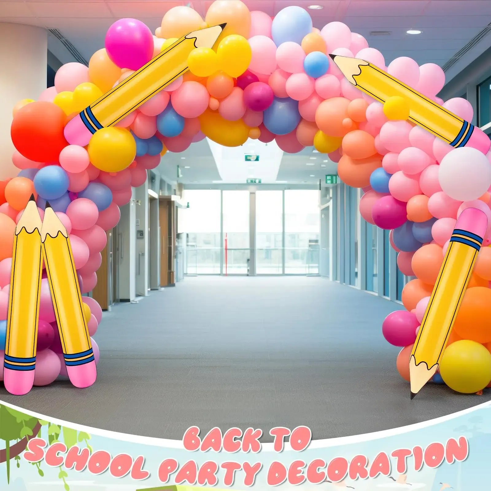 🎈 ✏️Back to School Classroom Decoration- Giant Inflatable Pencil Balloons Set for First Day Party & Photo Props