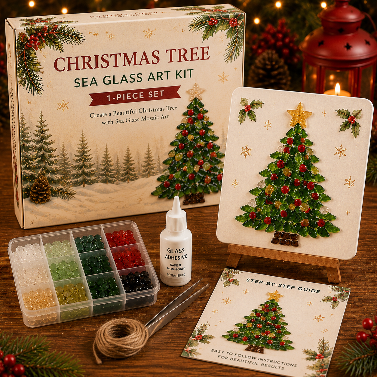 Christmas Sea Glass Art DIY Kit | Create Magical Holiday Memories Together