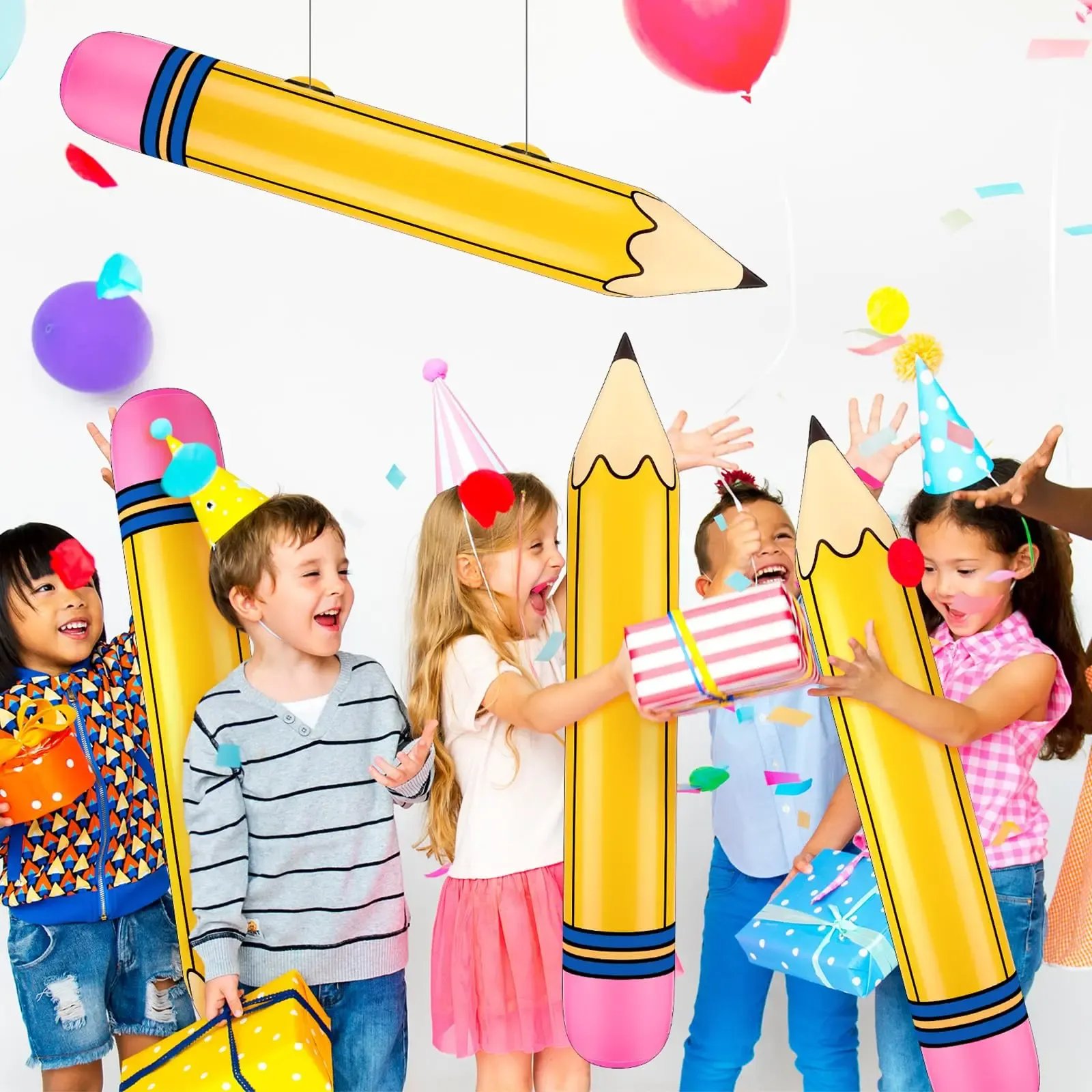 🎈 ✏️Back to School Classroom Decoration- Giant Inflatable Pencil Balloons Set for First Day Party & Photo Props