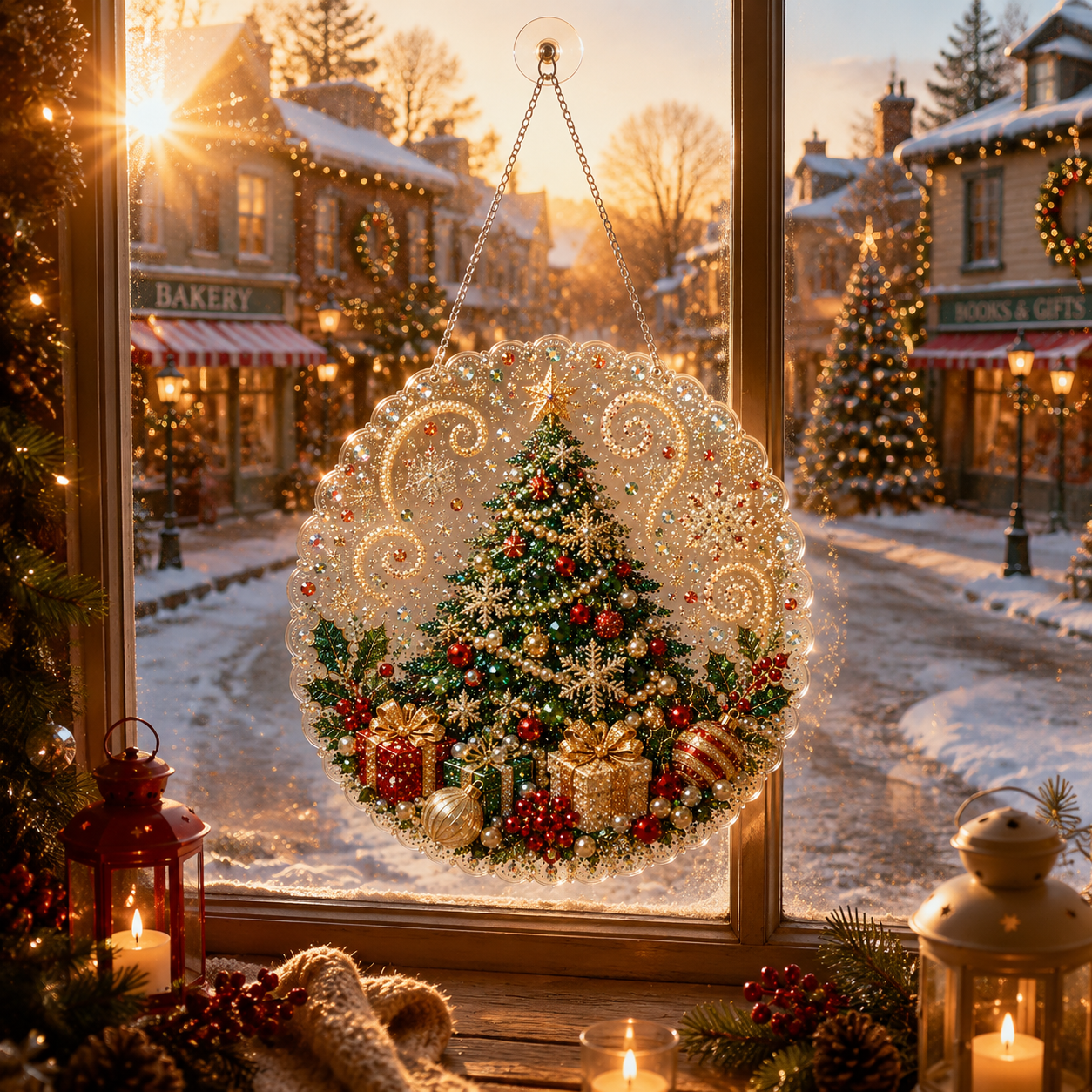 🎄 LAST DAY 49% OFF – ✨ Christmas Pearl Diamond Art Hanging Ornament Kit | Luxury Flocked Canvas with Scratch-Resistant Non-Fading Pearl Beads DIY Handmade Holiday Hanging Decor 🎅💎