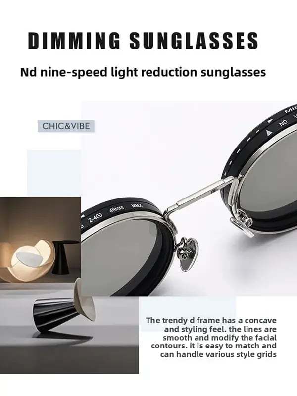 Adjustable 1-9 High Quality Sunglasses Fishing Rounded Polarized Glasses