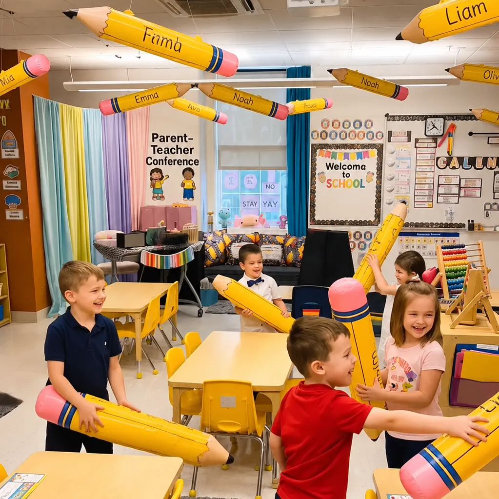 🎈 ✏️Back to School Classroom Decoration- Giant Inflatable Pencil Balloons Set for First Day Party & Photo Props