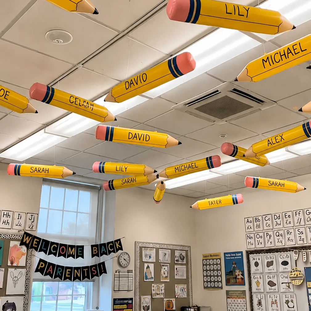 🎈 ✏️Back to School Classroom Decoration- Giant Inflatable Pencil Balloons Set for First Day Party & Photo Props