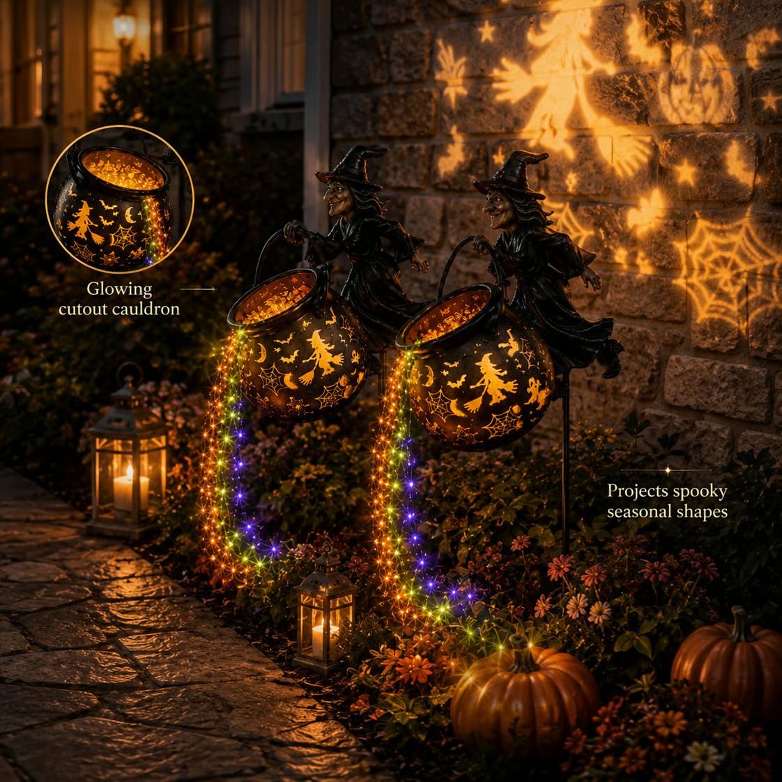🔥 Limited-time 50% OFF🧙‍♀️Halloween Witch Cauldron Garden Light