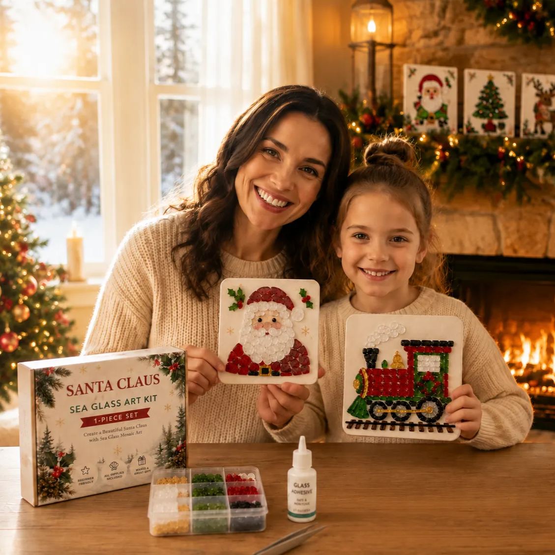 Christmas Sea Glass Art DIY Kit | Create Magical Holiday Memories Together