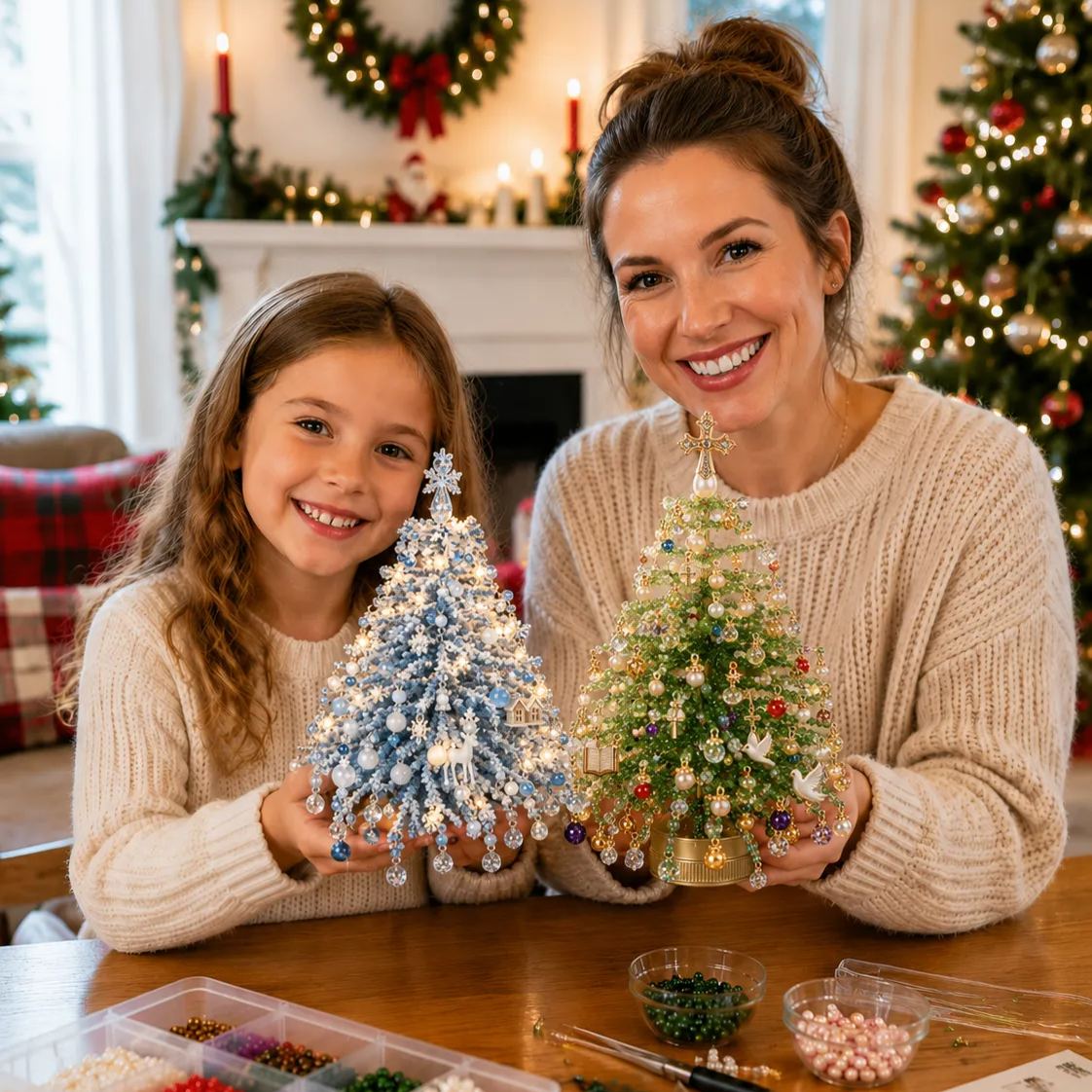 🎄✨ DIY Beaded Christmas Tree Kit – 🎅Create Your Own Sparkling Holiday Decoration