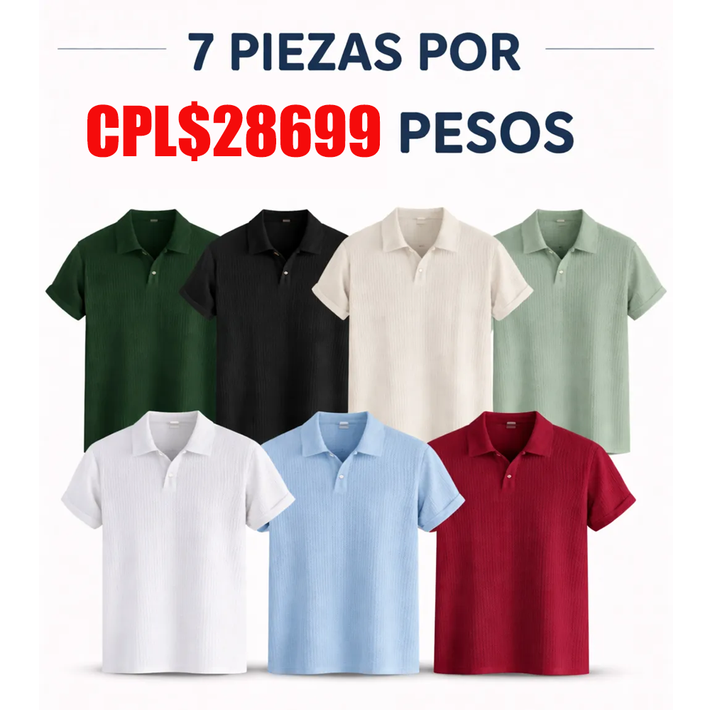 Camiseta Polo de Punto Jacquard para Hombre, Corte Regular, Manga Corta con Botones, Ropa Casual de Verano, Moda Masculina para Uso Diario