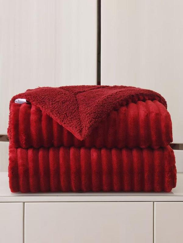 Frazada Aborregada Con Tamaño Matrimonial, Peluche Grande Y Súper Suave A Rayas - Súper Amigable Con La Piel, Transpirable, Ligera, Suave Y Cómoda Y Ideal Para Dormitorio, Decoración Hogar, Otoño, Navidad Y Habitación (180*200CM)