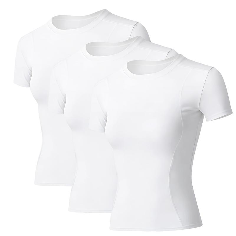 Camisetas de entrenamiento para mujer, paquete de 3, camiseta de compresión atlética, ajuste seco, yoga, gimnasio, camisetas básicas