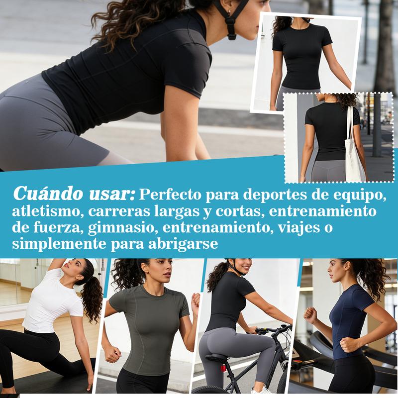 Camisetas de entrenamiento para mujer, paquete de 3, camiseta de compresión atlética, ajuste seco, yoga, gimnasio, camisetas básicas