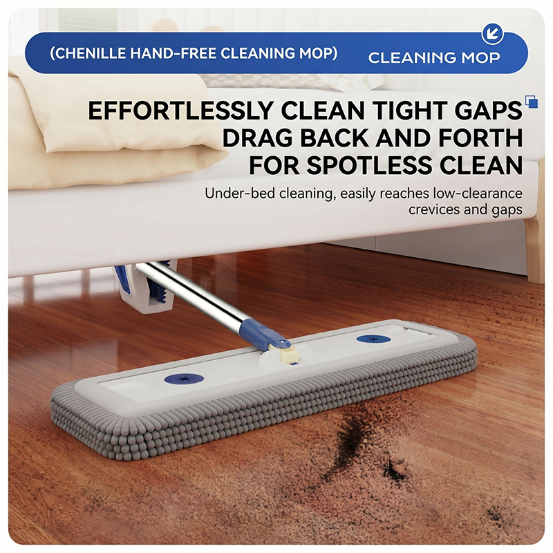 17" Reusable Chenille Mop For Home Use - Suitable For Floor And Wall Cleaning